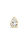 Fiametta 14k Yellow Gold Pear Bezel Mini Stud Single Earring