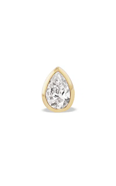 Fiametta 14k Yellow Gold Pear Bezel Mini Stud Single Earring
