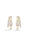Fiametta 14k Yellow Gold Pear Double Huggies