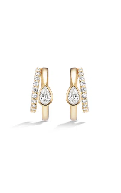 Fiametta 14k Yellow Gold Pear Double Huggies