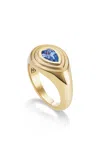 Fiametta 14k Yellow Gold Sapphire Pinky Ring