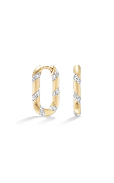 Fiametta 14k Yellow Gold Spiral Of Strength Mini Link Huggies