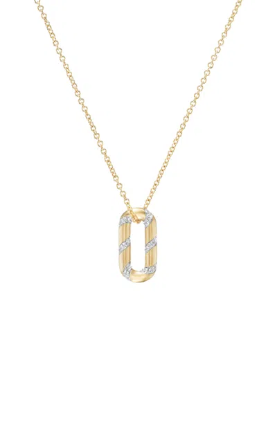 Fiametta 14k Yellow Gold Spiral Of Strength Mini Link Pendant