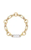 Fiametta 14k Yellow Gold Spiral Of Strength Mixed Link Bracelet