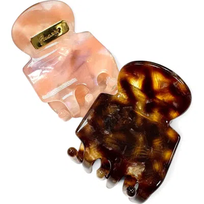 Ficcare Assorted 2-pack Rita Claw Clips In Brown