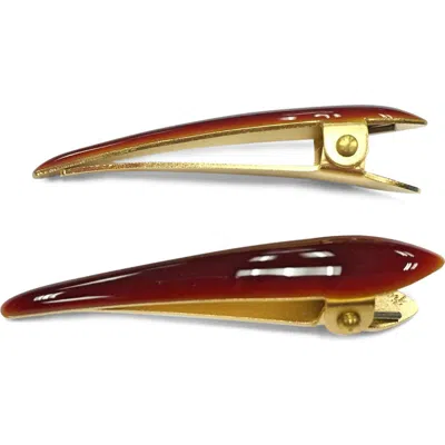 Ficcare Maximas Large Enamel Hair Clip In Brown