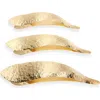 Ficcare Maximas Leaf Hammered Hair Clip In Gold Leaf