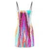Fickle Hearts Women's Birdie Multicolor Pink Sequin Mini Party Dress