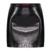 Fickle Hearts Women's Bonnie Black Vegan Leather Mini Skirt In Black
