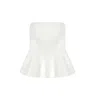 Fickle Hearts Women's Molly Ecru White Peplum Top