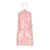 Fickle Hearts Women's Pink / Pink / Purple Nerida Powder Pink Sequinned Mini Dress