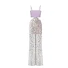 Fickle Hearts Women's Pink / Purple Ariel Mermaid Cut Lilac Sequin Maxi Reception Dress With Cutout Details In Pink/purple