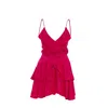 Fickle Hearts Women's Pink / Purple Pixie Hot Pink Mini Playfull Summer Dress In Pink/purple