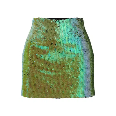 Fickle Hearts Women's Tina Green Sequin Mini Skirt