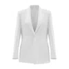 Fickle Hearts Women's Logan Ecru White Matt Italian Satin Blazer In White