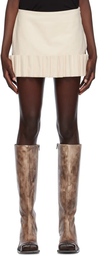 Fidan Novruzova Beige Ruffle Skort In Vanilla
