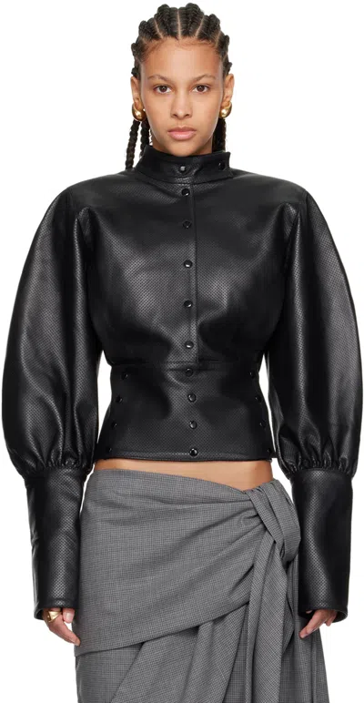 Fidan Novruzova Black Elena Leather Jacket