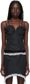 Fidan Novruzova Black Gathered Tank Top In Black