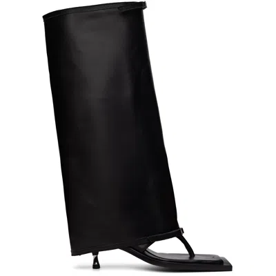 Fidan Novruzova Black Kaia Stiletto Heel Sandal Tall Boots