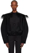 Fidan Novruzova Black Noa Jacket In Black/feather Detail