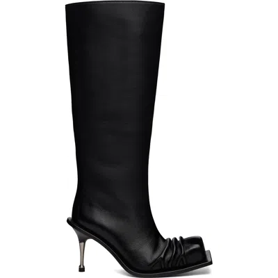 Fidan Novruzova Black Stiletto Heel Classic Square Toe Boots