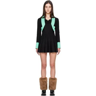 Fidan Novruzova Black Vere Polo Minidress In Black & Mint
