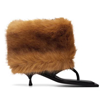 Fidan Novruzova Brown & Black Kaia Fury Stiletto Heeled Sandals