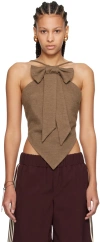 Fidan Novruzova Brown Gulya Tank Top In Light Brown Cotton