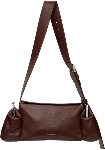 Fidan Novruzova Burgundy Lala Leather Bag In Brown