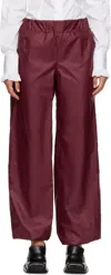 Fidan Novruzova Burgundy Macar Nylon Trousers In Burgundy
