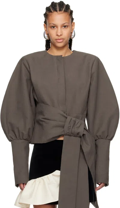 Fidan Novruzova Gray Alma Jacket In Dark Grey