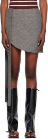 Fidan Novruzova Gray Colleen Miniskirt In Grey Patchwork Print