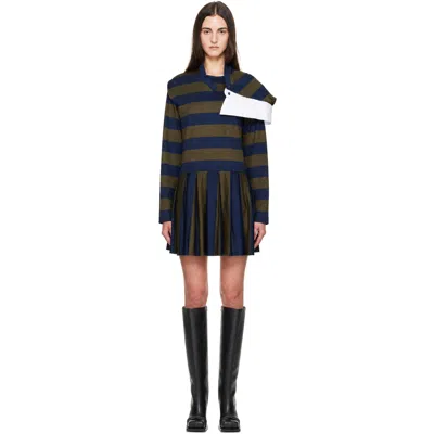 Fidan Novruzova Navy & Khaki Noemie Polo Minidress In Navy/khaki