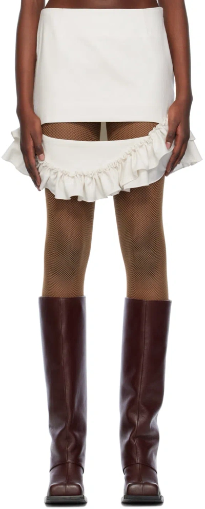 Fidan Novruzova Off-white Maya Miniskirt In Cream White