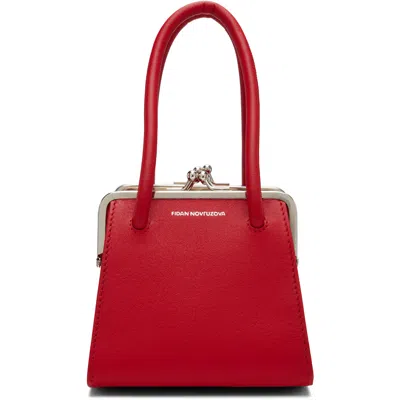 Fidan Novruzova Red Boa Four Clasp Bag