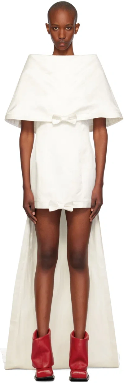 Fidan Novruzova White Mimi Bridal Minidress In White/white Detail