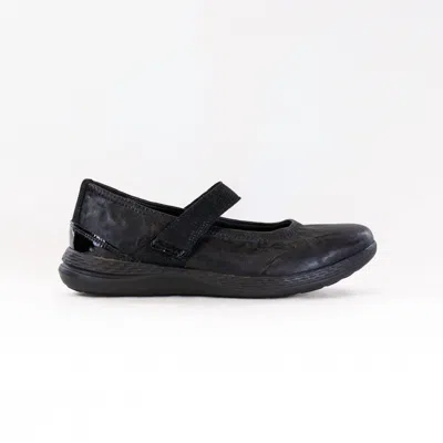 Fidelio Women's Hallux Hi-energy Mary Jane Sandal In Black Leather In Blue