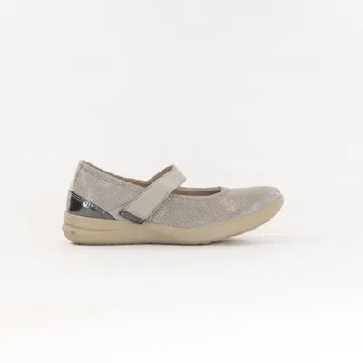 Fidelio Women's Hallux Hi-energy Mary Jane Shoes In Stone Metallic Leather In Gray