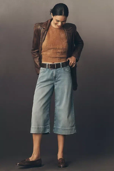 Fidelity Denim Cardi High-rise Wide-leg Crop Knit Jeans In Blue