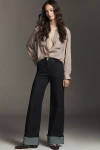 Fidelity Denim Ziggy High-rise Wide-leg Cuffed Jeans In Blue