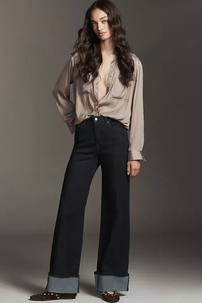 Fidelity Denim Ziggy High-rise Wide-leg Cuffed Jeans In Blue