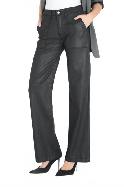 Fidelity Joni Wide Leg Jeans In Midnight Vixen In Black