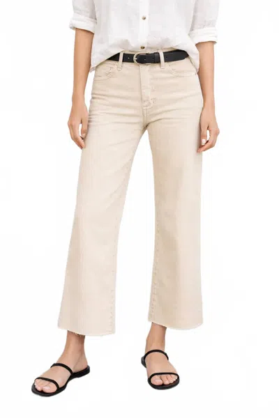 Fidelity Katie Wide Leg Crop Jean In Tan In Neutral
