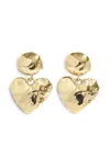 Fie Isolde 14k Yellow Gold Heart Light Drop Earrings In Gold