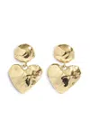 Fie Isolde 14k Yellow Gold Heart Light Drop Earrings In Gold
