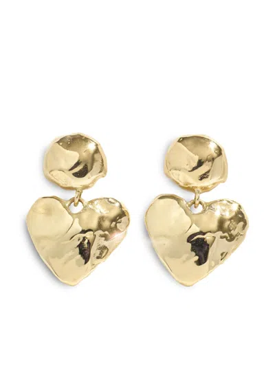 Fie Isolde 14k Yellow Gold Heart Light Drop Earrings