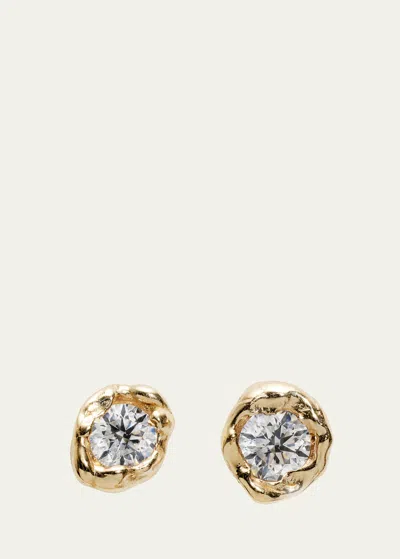 Fie Isolde Alfa Diamond Stud Earrings In Yellow Gold