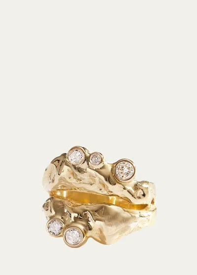 Fie Isolde My Ray Double Diamond Ring In Yellow Gold
