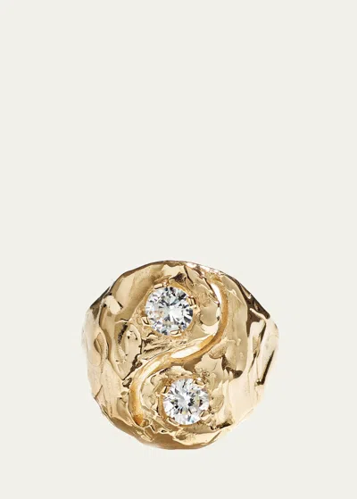 Fie Isolde Yin And Yang Diamond Ring In Yellow Gold