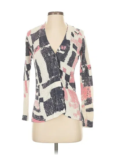 Pre-owned Field Flower Cardigan Sweater In White